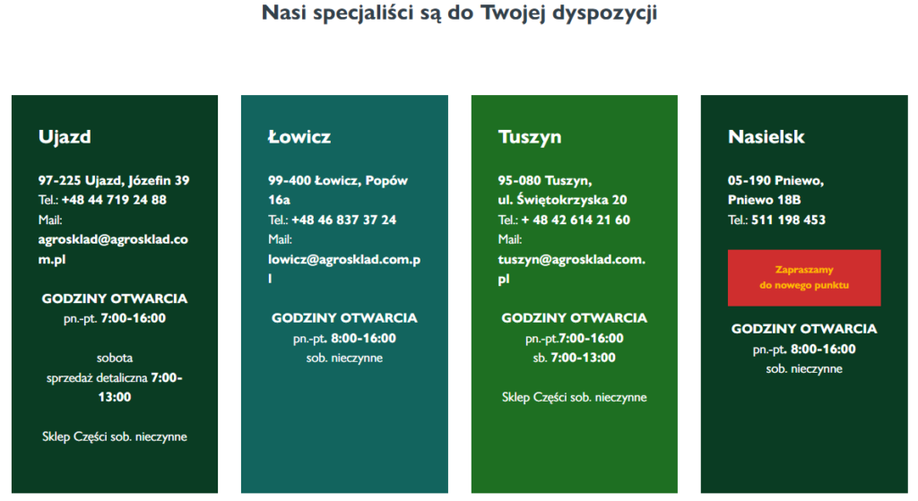 kontakt handlowcy agrosklad