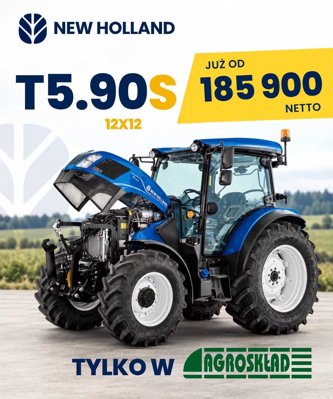 New Holland T5.90S 12x12 w promocji Agroskład od 185 900 zł netto